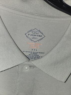 jcpenney St. John's Bay Men’s Light Gray Polo